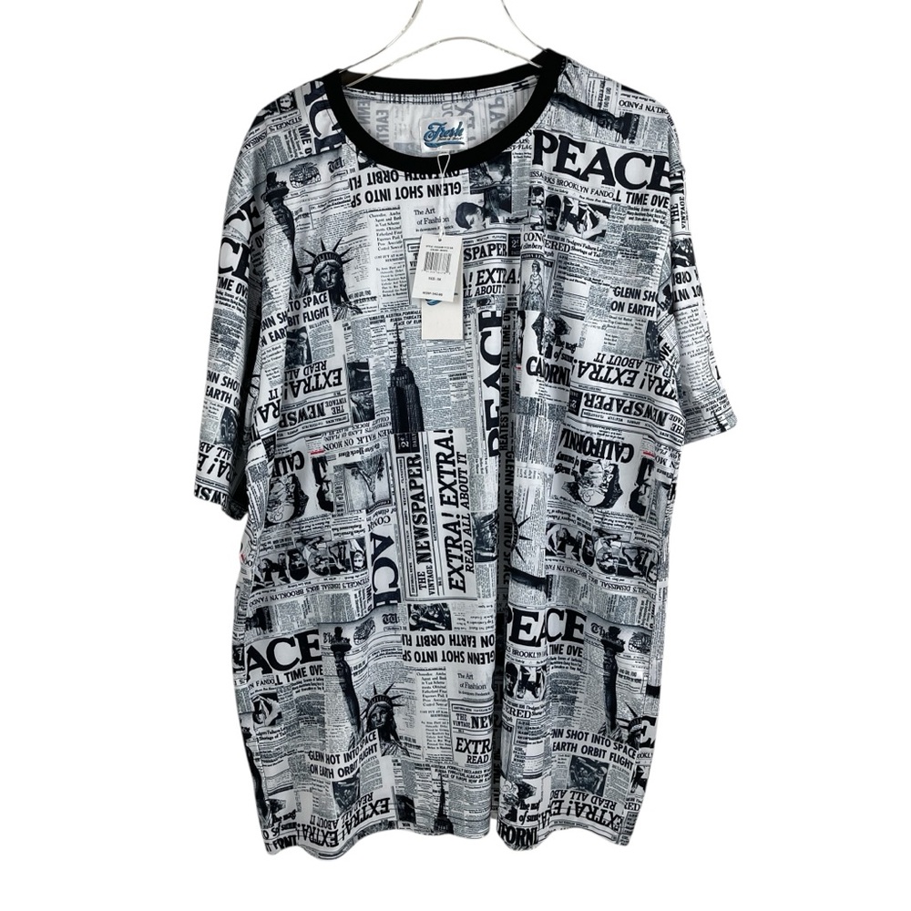 Fresh Prints of Bel Air All Over Newspaper Print T-Shirt NWT Men’s Size 3X